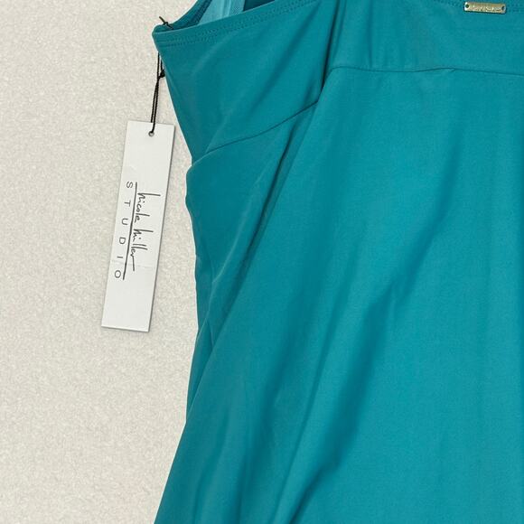 Bathing Suit One Piece Nicole Miller Size XL Vacations Resorts Poolside New - Picture 6 of 7